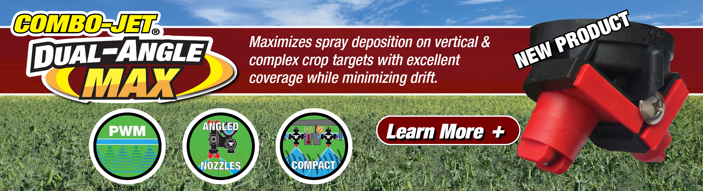 Combo-Jet Dual-Angle MAX Coverage Spray Nozzles for Fusarium Headblight, Liberty, Fungicide and Desiccation