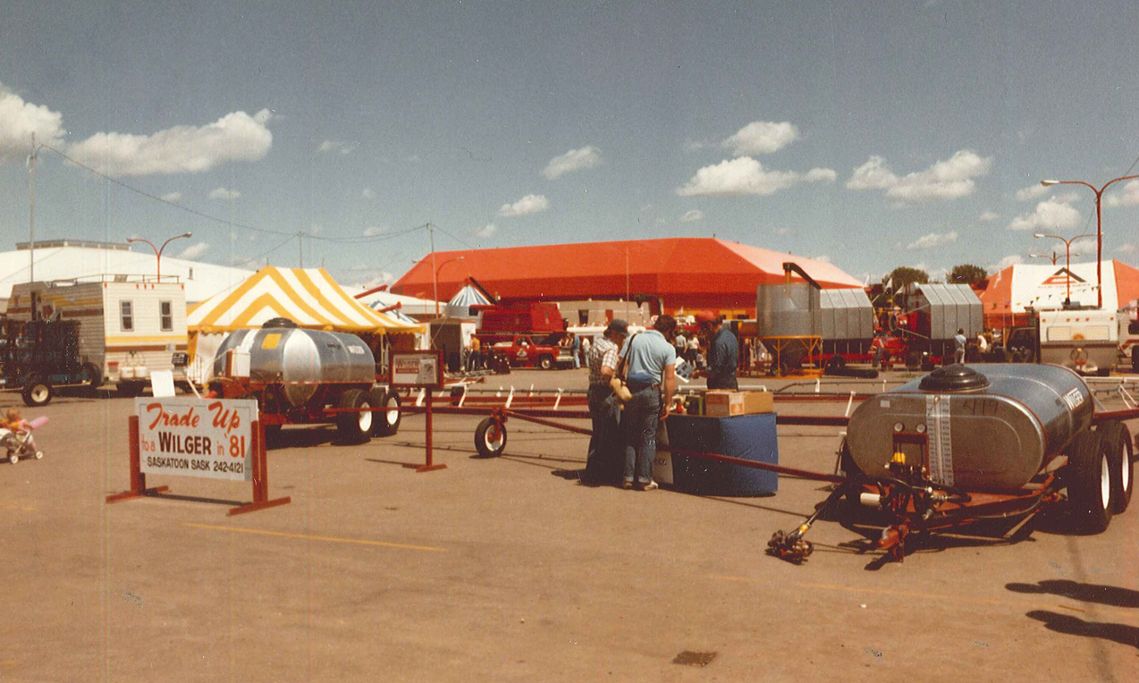Wilger's first booth at Canada's Farm Progress Show 1981