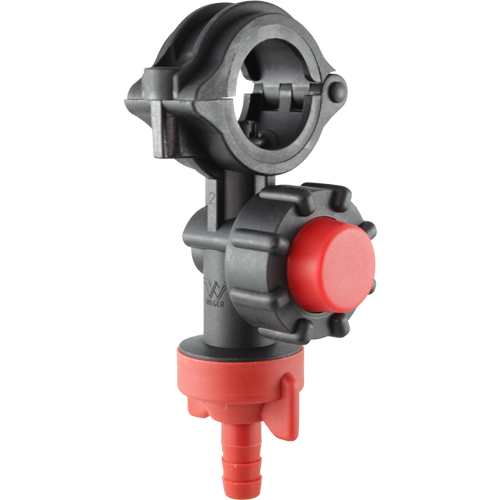 COMBO-JET® Single Nozzle body with high pressure check valve and red hose barb cap (#40510-P15)