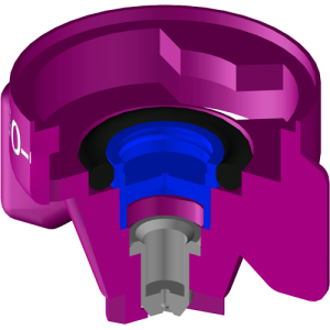 A cross-section of an MR spray tip.