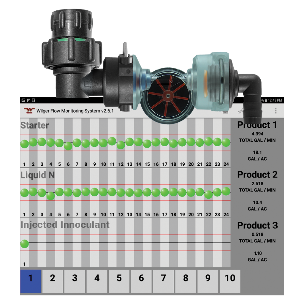 Flow monitor. Flow monitor fcs100. wilger. q-flow with monitor.